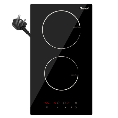 Collegamento a Domino Induction Hob 2 anelli 30cm Electric Cooktop costruito in Worktop